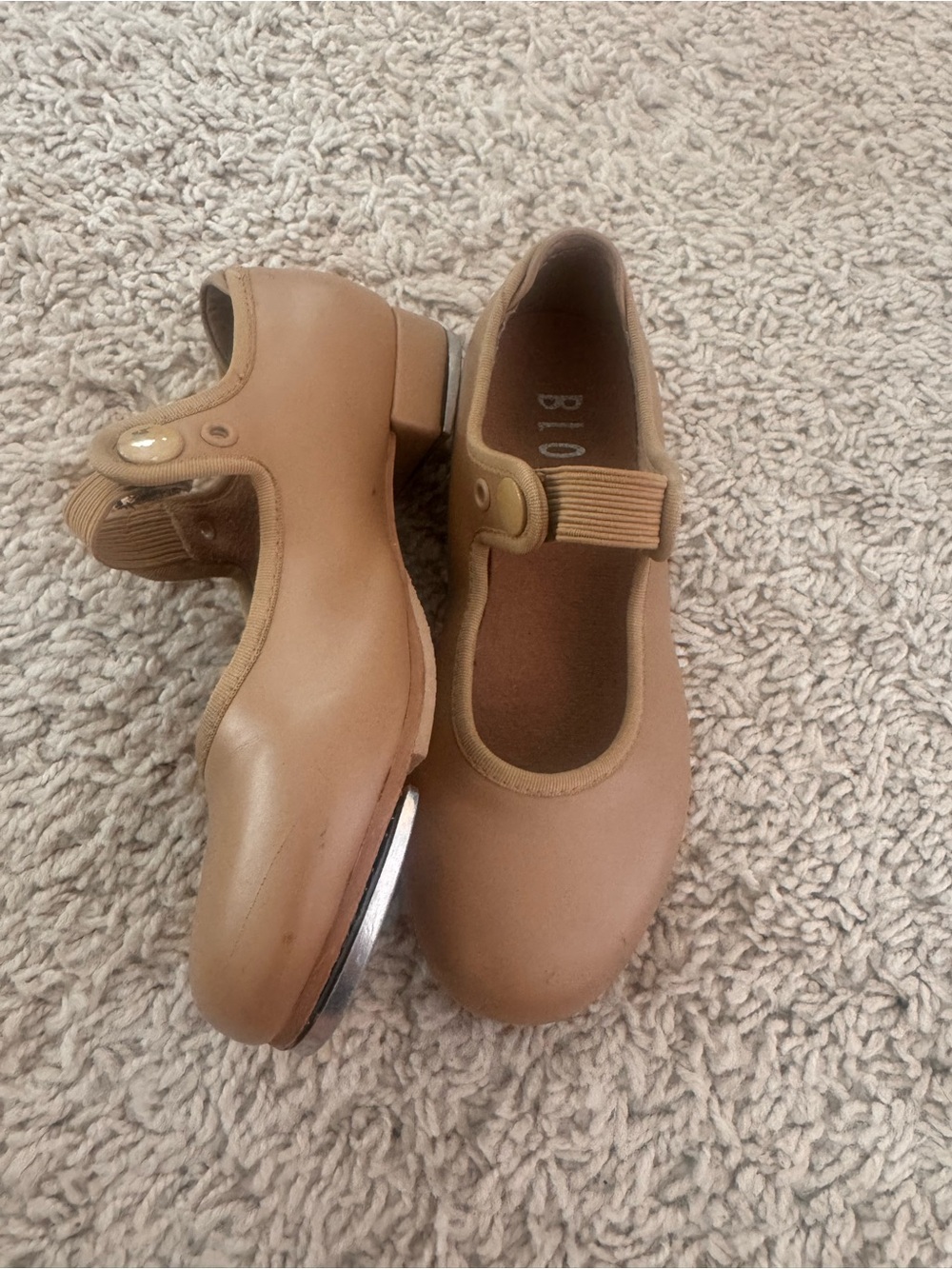 Bloch Kids Tan Mary Jane Tap Shoes with Elastic Strap